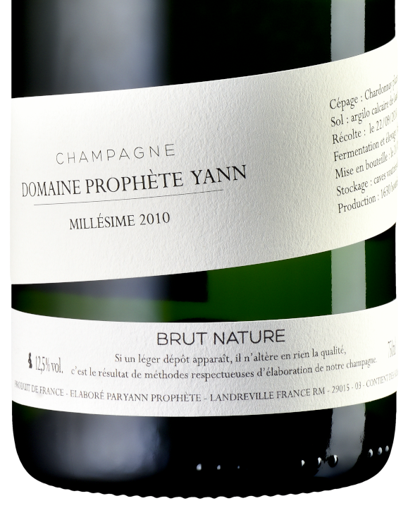 Champagne Domaine Prophète Yann, Millésime 2010, brut nature, Magnum