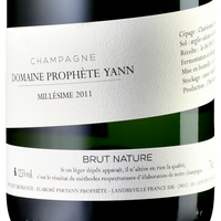 Champagne Domaine Prophète Yann, Millésime 2011, brut nature